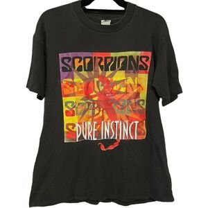 Vintage 90s Scorpions Pure Instinct 1996 Tour Single Stitch Shirt Adult Large